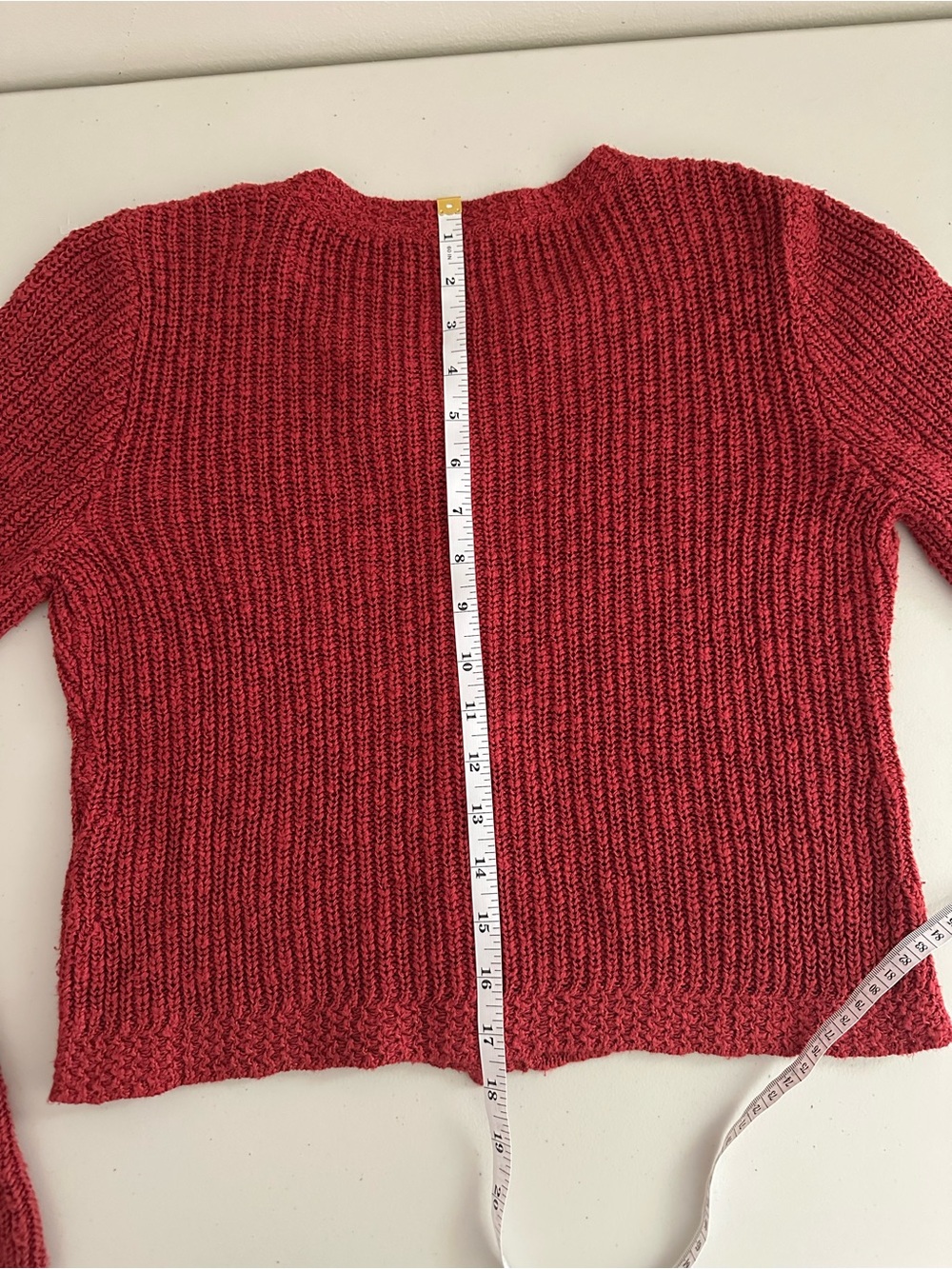 Peruvian Connection Pima Cotton Cardigan Button Knit Sweater Size Small Boho Red - Picture 6 of 7